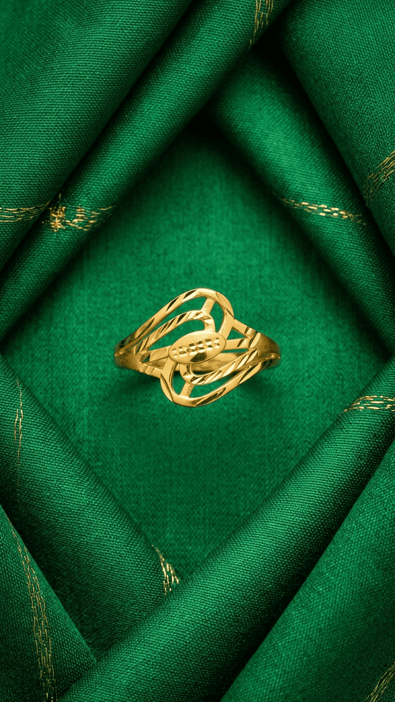 Gold-Tone Interwoven Crystal Statement Ring